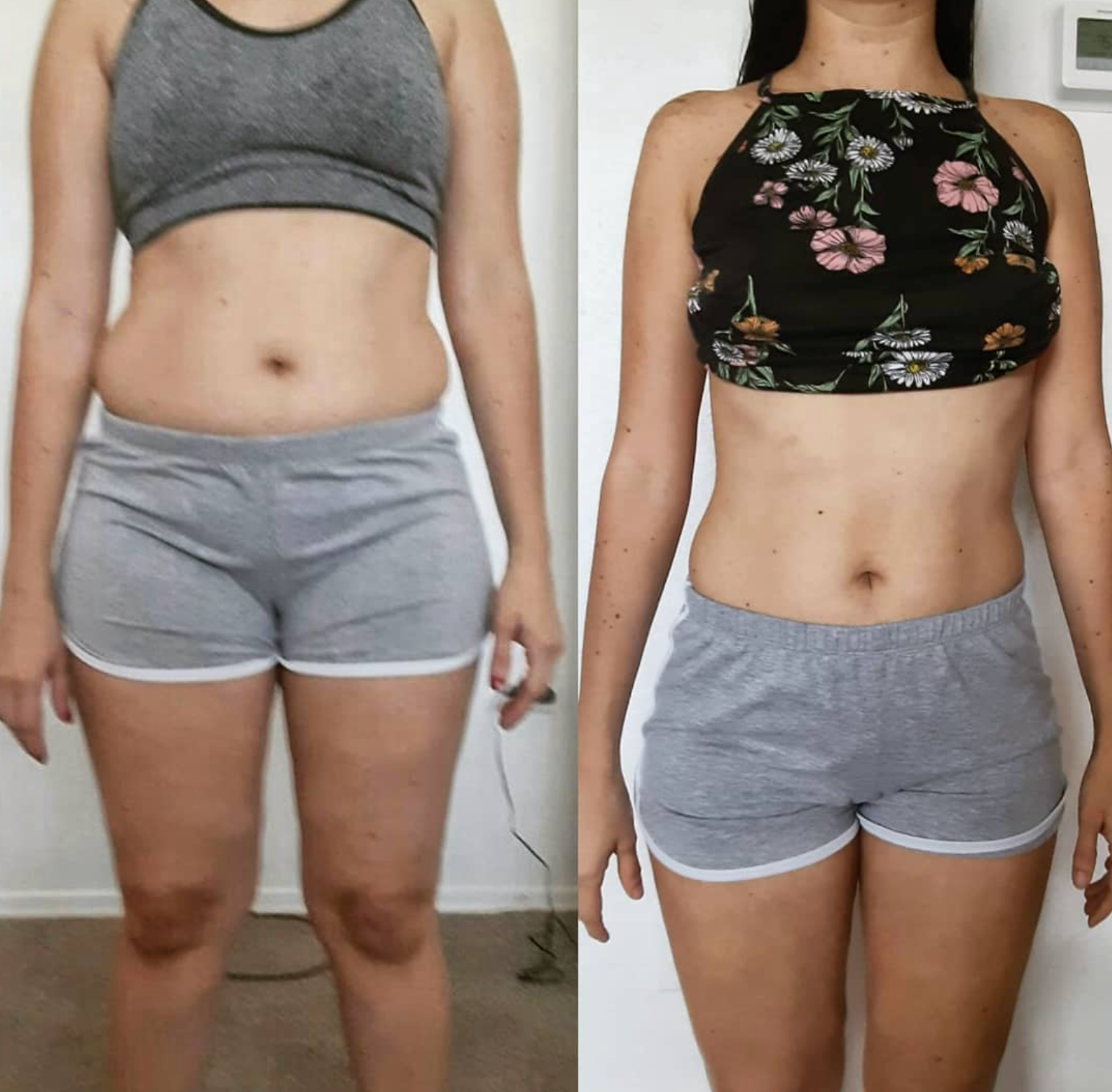 Progreso de una clienta durante su proceso de entrenamiento